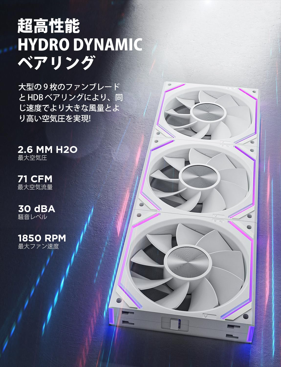 Amazon.co.jp: AsiaHorse DAWN ARGB PC ファン 120MM 3本 逆向(吸気